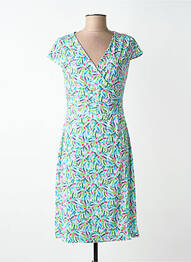 Robe mi-longue imprimé fantaisie manches courtes bleu TELMAIL femme