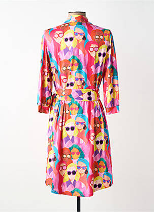 Robe mi-longue manches 3/4 manches 3/4 rouge K-DESIGN femme