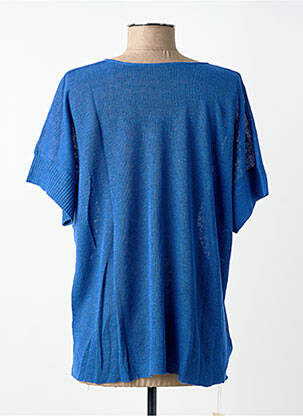 Pull col v manches courtes bleu A.POIL femme