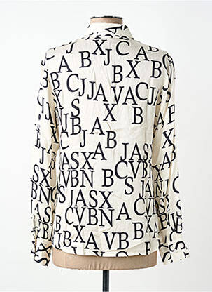 Chemisier imprimé fantaisie manches longues beige VLT'S BY VALENTINA'S femme