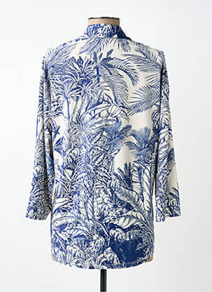 Chemisier coupe cintrée manches 3/4 bleu K-DESIGN femme