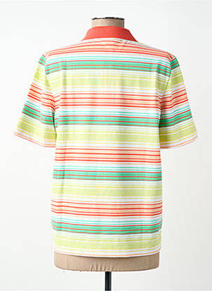 Polo imprimé rayures manches courtes orange JOY OF LIFE femme