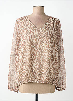 Blouse légère et transparente manches longues beige STREET ONE femme