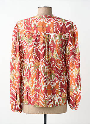 Blouse tissage popeline manches longues orange JULIE GUERLANDE femme