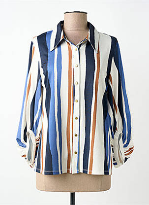 Chemisier coupe fluide manches longues beige K-DESIGN femme