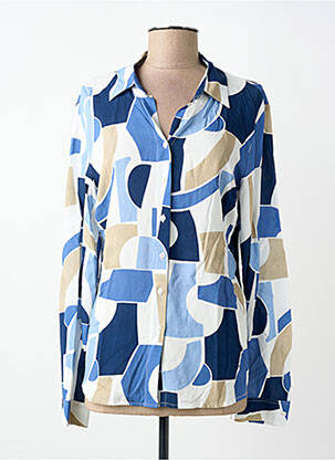 Chemisier coupe cintrée manches longues bleu VLT'S BY VALENTINA'S femme