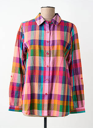 Chemisier coupe droite manches longues rose AGATHE & LOUISE femme