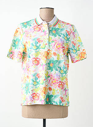 Polo stretch manches courtes blanc JOY OF LIFE femme