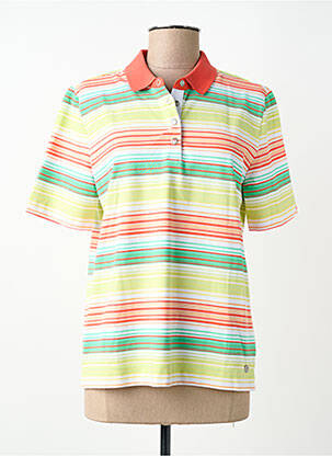 Polo imprimé rayures manches courtes orange JOY OF LIFE femme