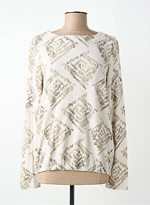 Pull stretch manches longues beige CECIL femme