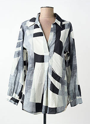 Tunique manches longues imprimé fantaisie gris MARIA BELLENTANI femme