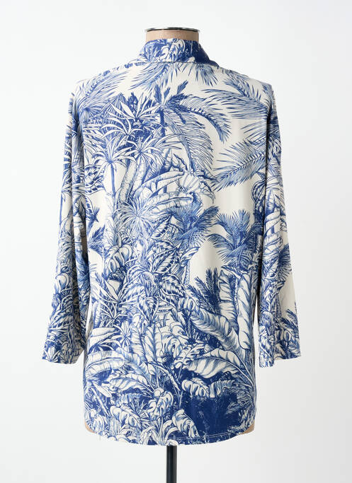 Chemisier coupe cintrée manches 3/4 bleu K-DESIGN femme