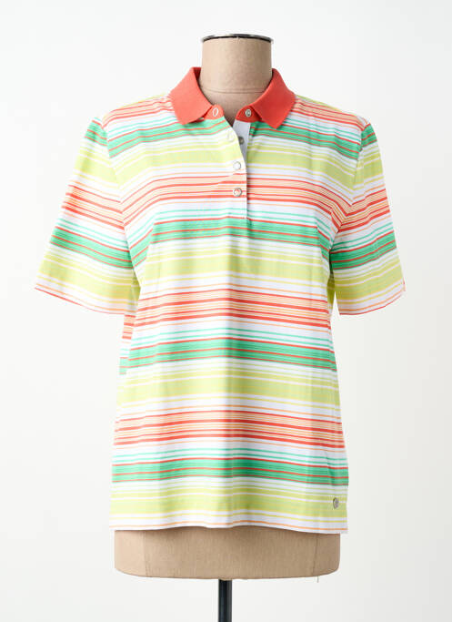 Polo imprimé rayures manches courtes orange JOY OF LIFE femme