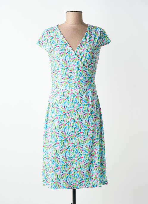 Robe mi-longue imprimé fantaisie manches courtes bleu TELMAIL femme