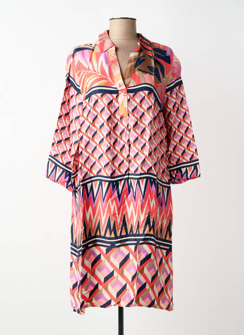 Robe mi-longue coupe fluide manches 3/4 rose BETTY BARCLAY femme