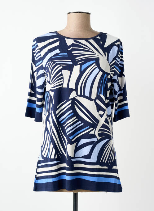 T-shirt manches 3/4 manches 3/4 bleu BARBARA LEBEK femme