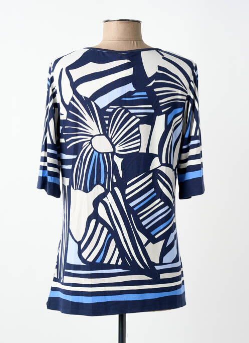 T-shirt manches 3/4 manches 3/4 bleu BARBARA LEBEK femme