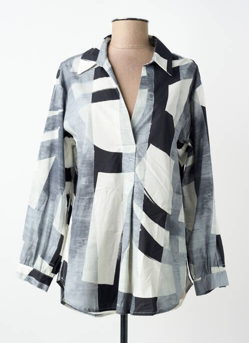 Tunique manches longues imprimé fantaisie gris MARIA BELLENTANI femme