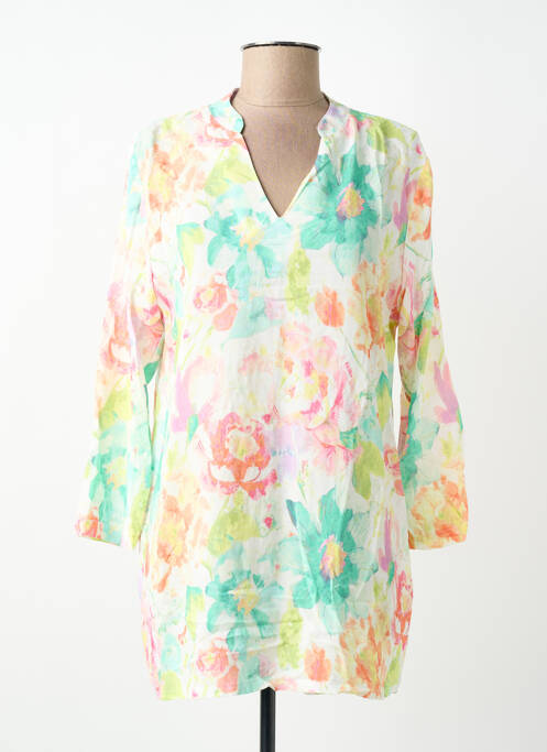 Tunique manches longues col v vert JOY OF LIFE femme