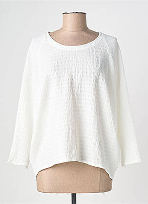T-shirt manches longues manches longues blanc POISSONS BLANCS femme