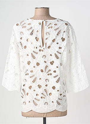 Top col rond manches 3/4 blanc COPENHAGEN femme
