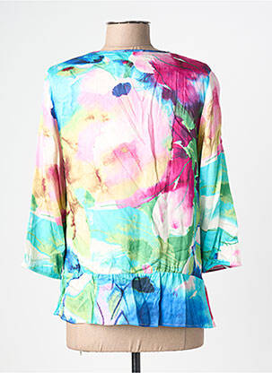 Top imprimé fantaisie manches 3/4 bleu GREGORY PAT femme