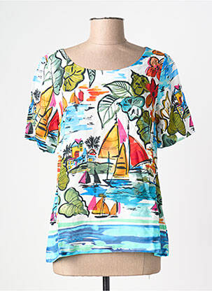 T-shirt imprimé fantaisie manches courtes bleu VLT'S BY VALENTINA'S femme