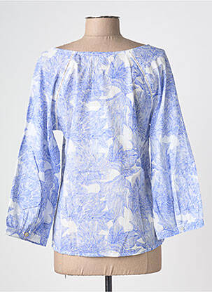 Blouse imprimé fantaisie manches longues bleu AGATHE & LOUISE femme