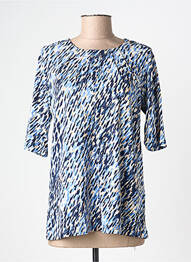 T-shirt imprimé fantaisie manches courtes bleu BRANDTEX femme