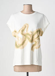 T-shirt imprimé fantaisie manches courtes beige BRANDTEX femme