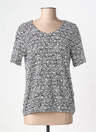 T-shirt imprimé fantaisie manches courtes blanc BRANDTEX femme