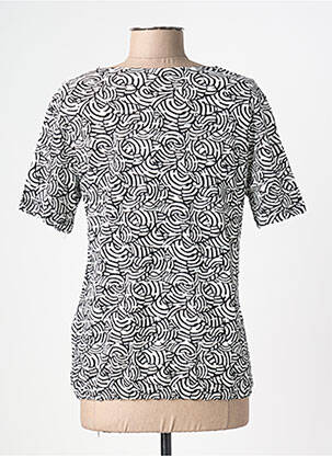 T-shirt imprimé fantaisie manches courtes blanc BRANDTEX femme