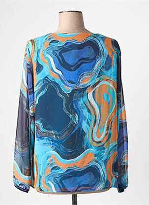 Blouse imprimé fantaisie manches longues bleu GREGORY PAT femme