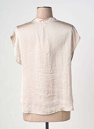 Blouse col v manches courtes beige PAZ TORRAS femme