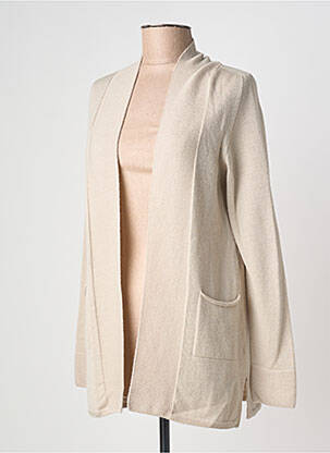Gilet manches longues manches longues beige ANNA & GABRI femme
