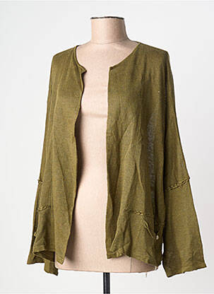 Gilet manches longues manches longues vert A.POIL femme