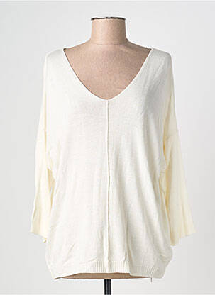 Pull col v manches longues blanc ÉTYMOLOGIE femme