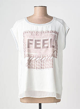 Top imprimé fantaisie manches courtes blanc BETTY BARCLAY femme