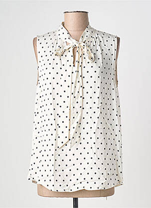 Top sans manche sans manche blanc OUI femme