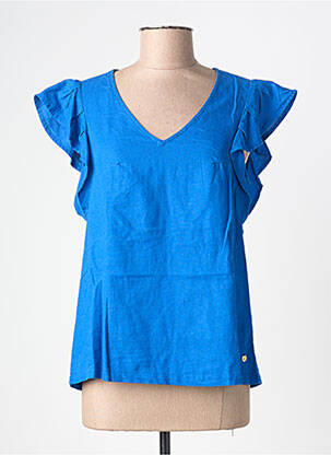 Top manches courtes manches courtes bleu ÉTYMOLOGIE femme