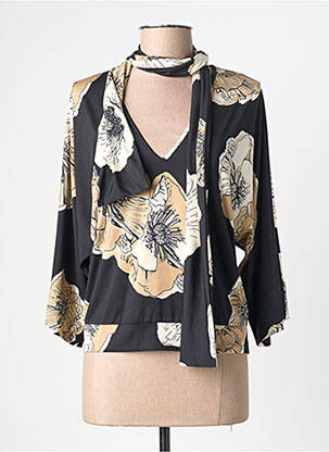 Top stretch manches longues noir K-DESIGN femme