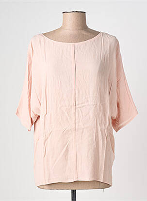 Top col rond manches 3/4 rose OUI femme