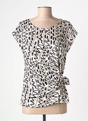 T-shirt imprimé fantaisie manches courtes beige BARILOCHE femme