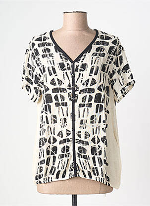 T-shirt imprimé fantaisie manches courtes beige KALISSON femme