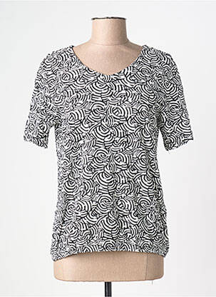 T-shirt imprimé fantaisie manches courtes blanc BRANDTEX femme