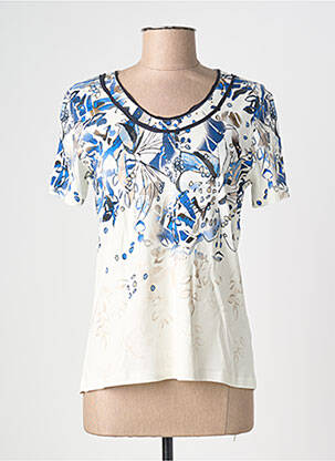 T-shirt imprimé fantaisie manches courtes blanc KALISSON femme