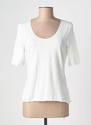 T-shirt stretch manches courtes blanc OUI femme
