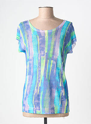 T-shirt imprimé fantaisie manches courtes bleu ANNA & GABRI femme