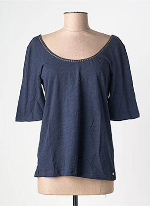 T-shirt coupe cintrée manches courtes bleu ÉTYMOLOGIE femme