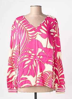 T-shirt imprimé fantaisie manches longues rose OUI femme